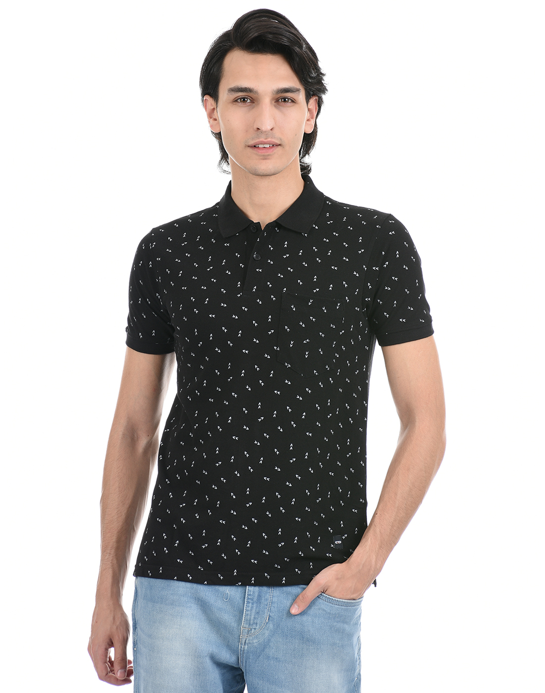 Cloak & Decker by Monte Carlo Men Black Polo Tshirt